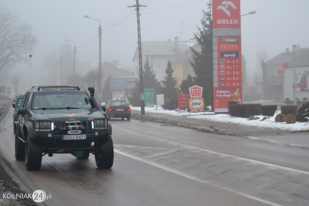 Przejazd samochodów terenowych przez Kolno
