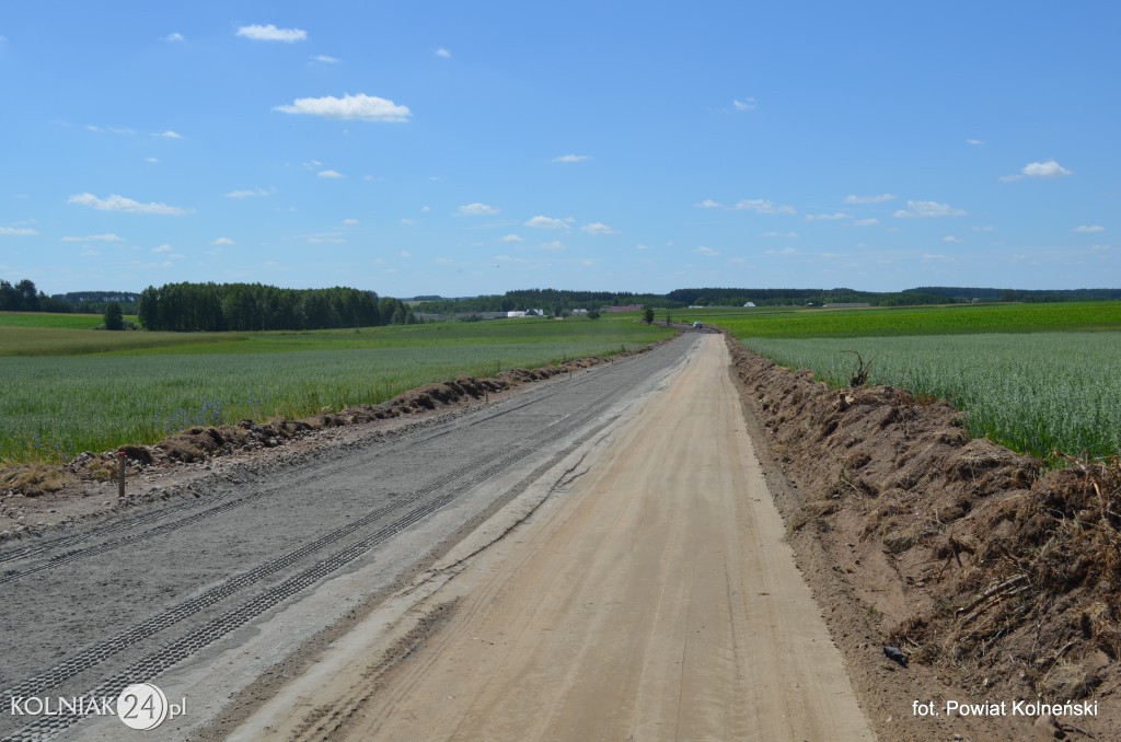 Trwają prace na drodze Grabowo - Konopki Białystok