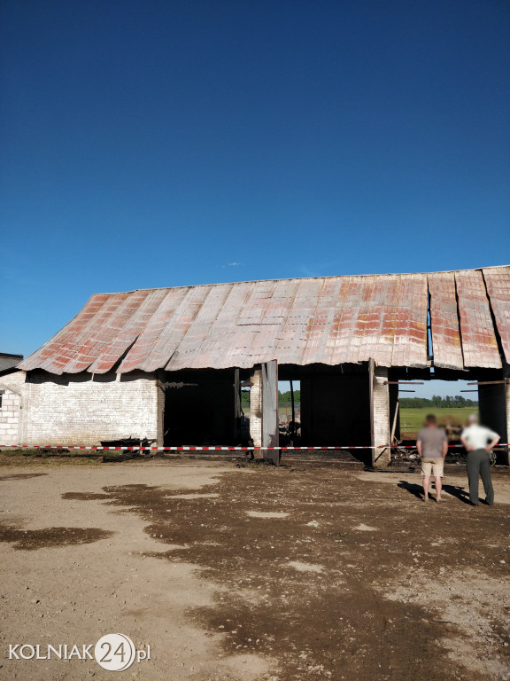 Pożar budynków gospodarskich w Łasze