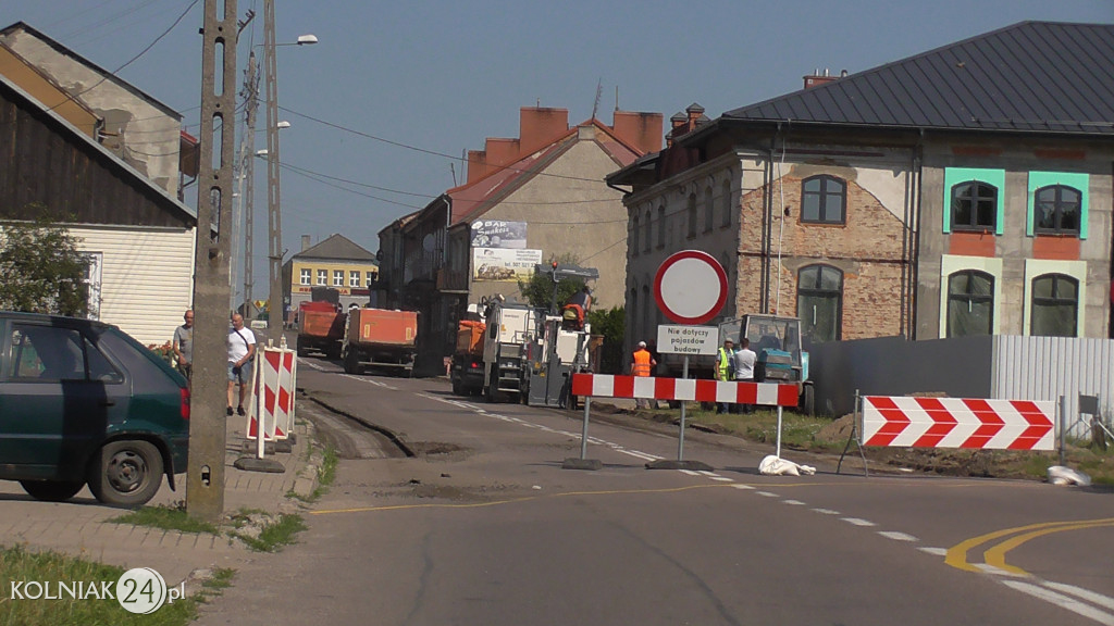 Prace ziemne na krajówce w Kolnie