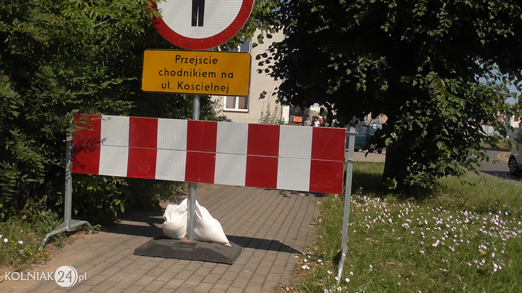 Prace ziemne na krajówce w Kolnie