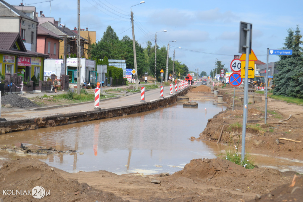 Kolejne zdjęcia z remontu drogi krajowej w Kolnie