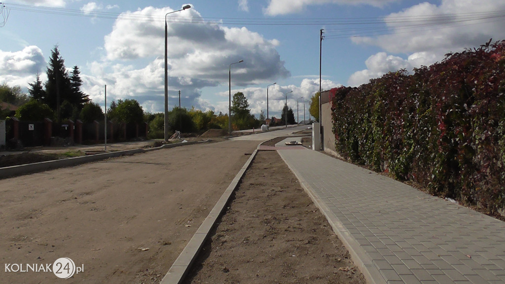 Prace budowlane na ulicy Dąbrowskiej w Kolnie