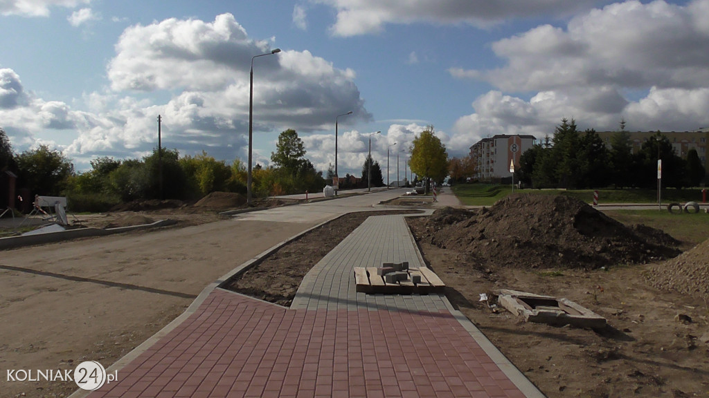 Prace budowlane na ulicy Dąbrowskiej w Kolnie