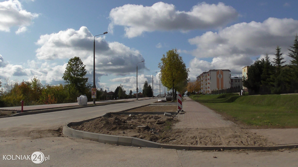Prace budowlane na ulicy Dąbrowskiej w Kolnie