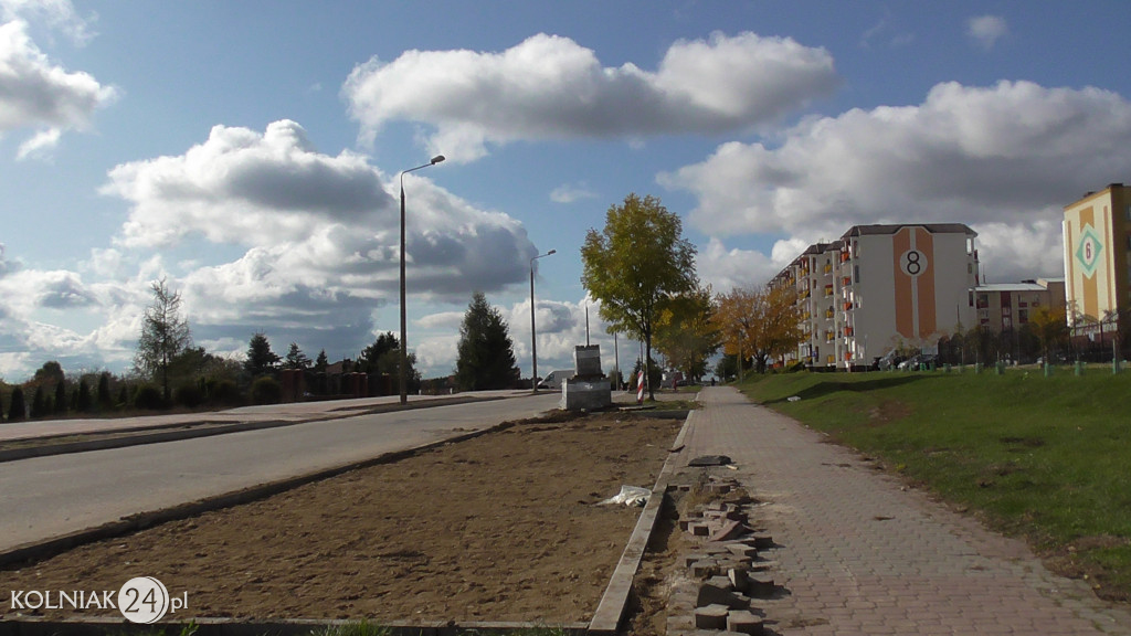 Prace budowlane na ulicy Dąbrowskiej w Kolnie
