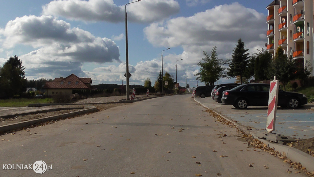 Prace budowlane na ulicy Dąbrowskiej w Kolnie