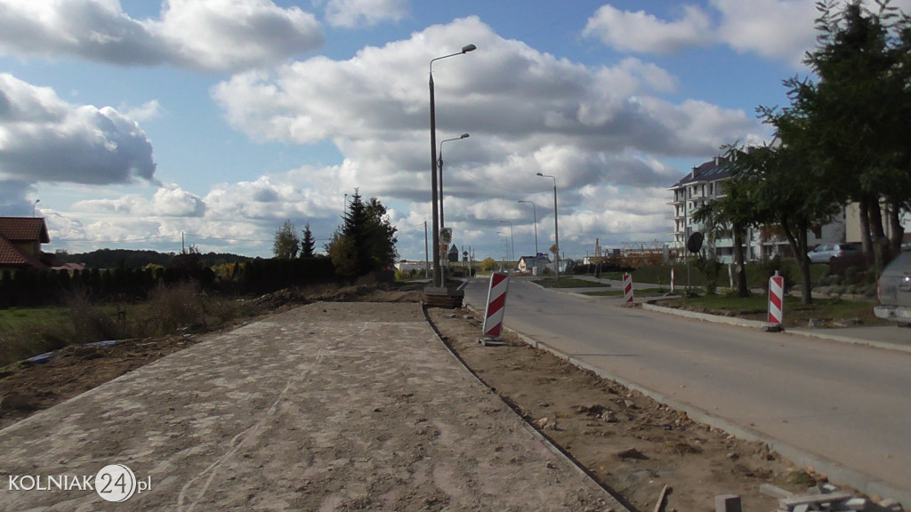 Prace budowlane na ulicy Dąbrowskiej w Kolnie