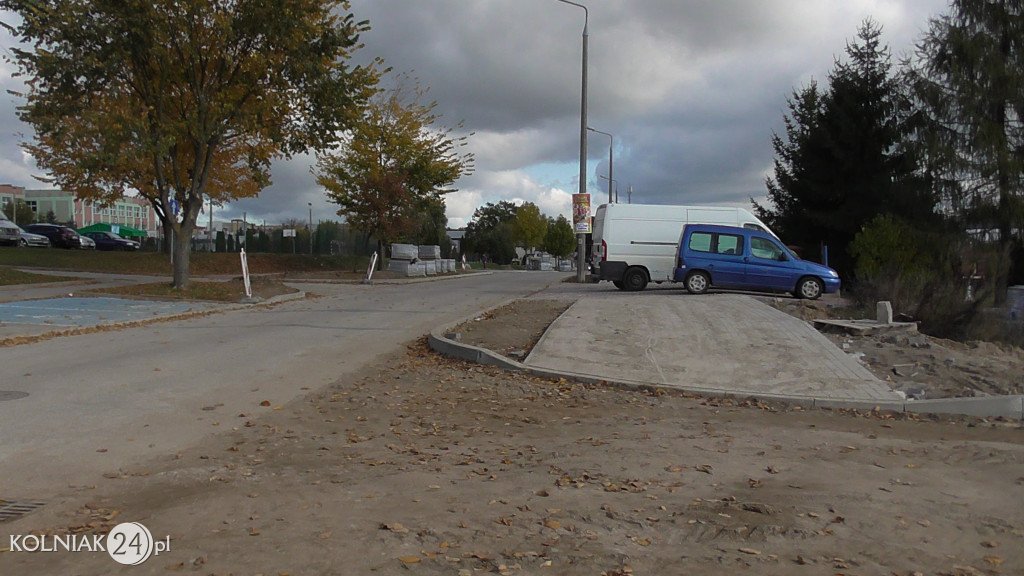 Prace budowlane na ulicy Dąbrowskiej w Kolnie