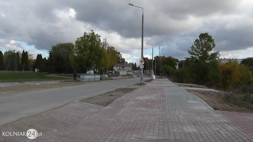 Prace budowlane na ulicy Dąbrowskiej w Kolnie
