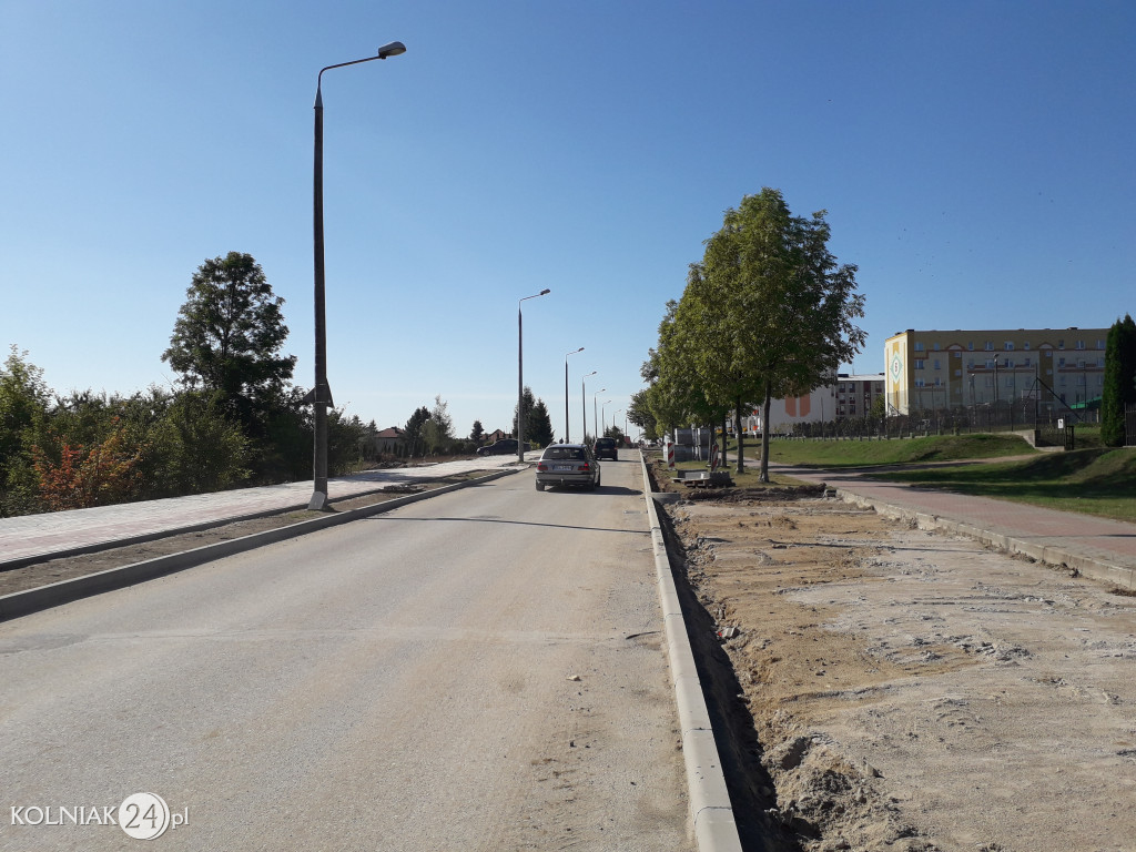 Prace budowlane na ulicy Dąbrowskiej w Kolnie