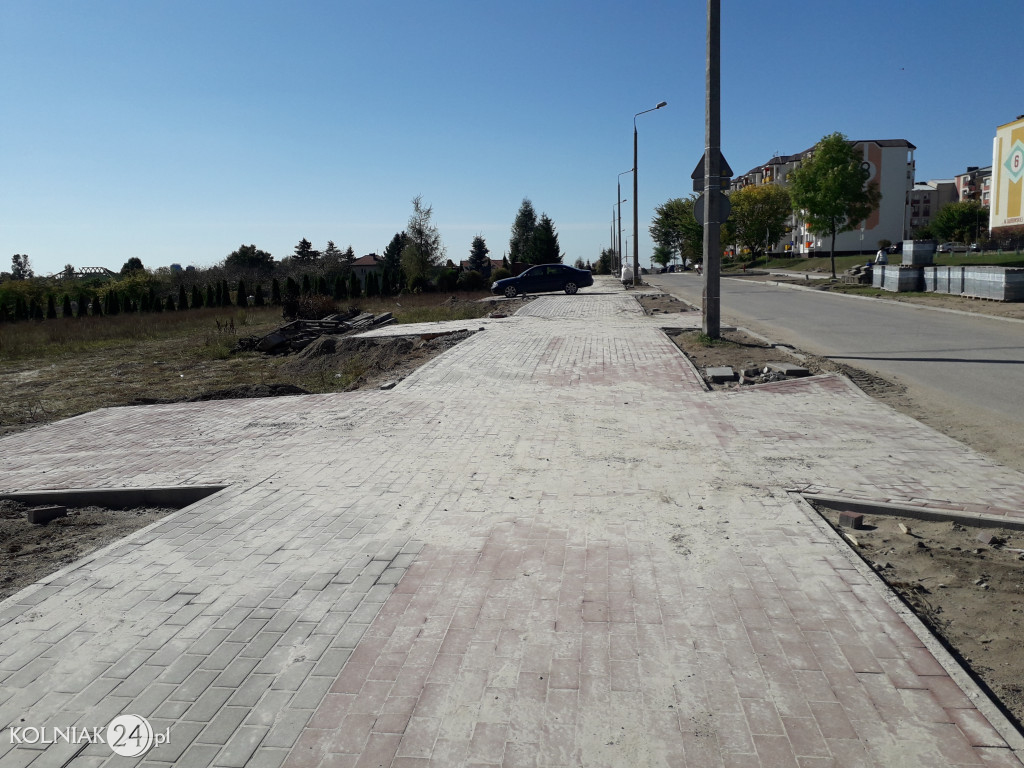Prace budowlane na ulicy Dąbrowskiej w Kolnie