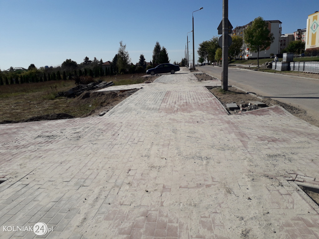 Prace budowlane na ulicy Dąbrowskiej w Kolnie