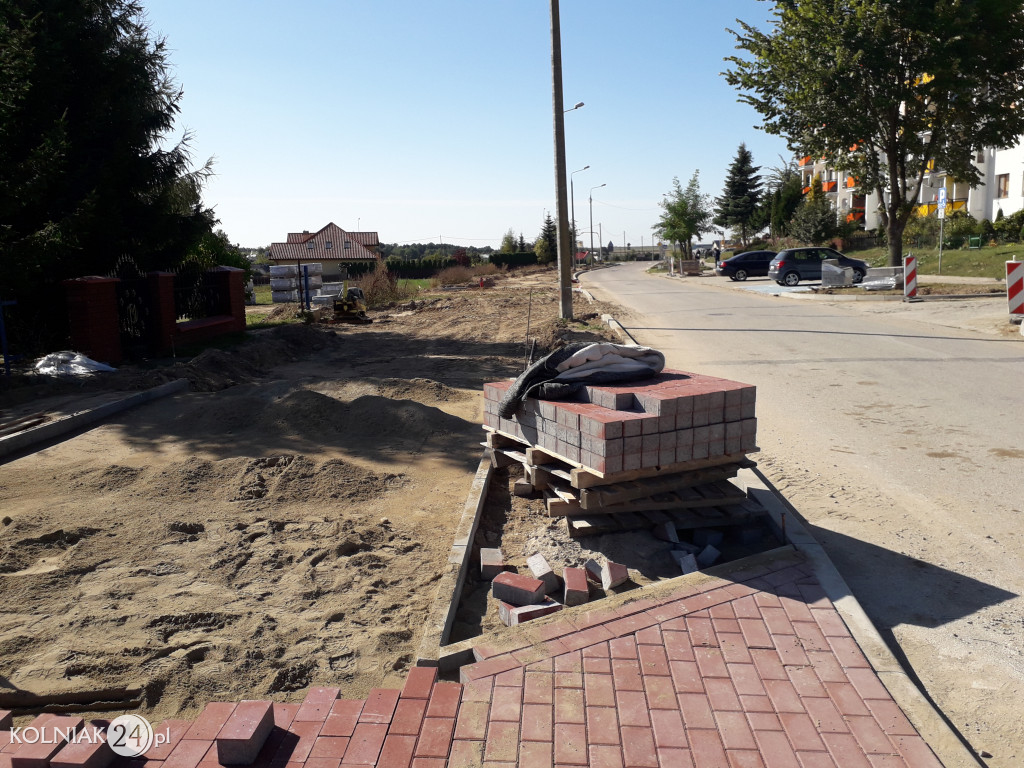 Prace budowlane na ulicy Dąbrowskiej w Kolnie