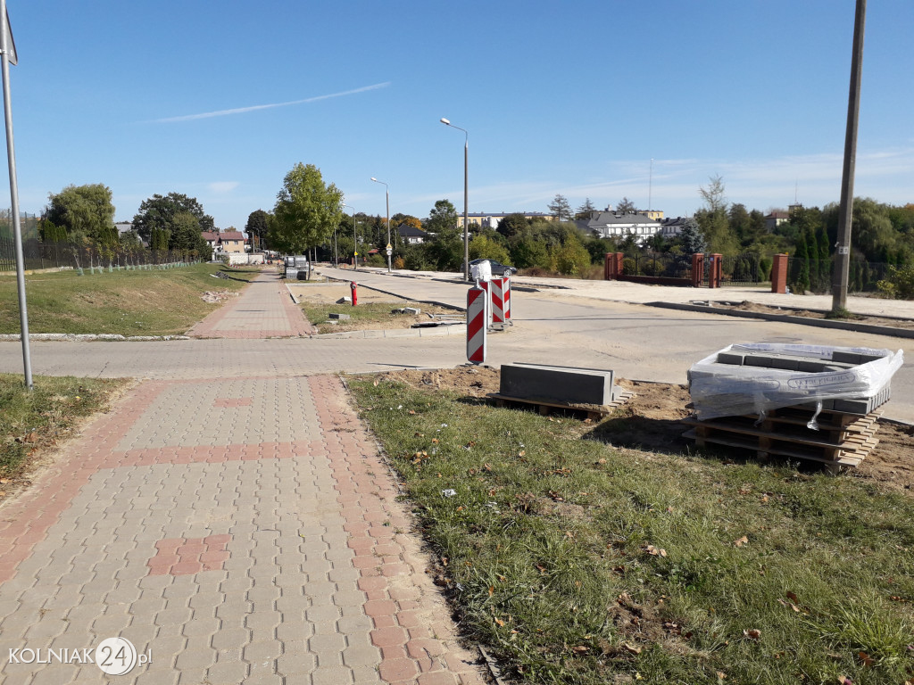 Prace budowlane na ulicy Dąbrowskiej w Kolnie
