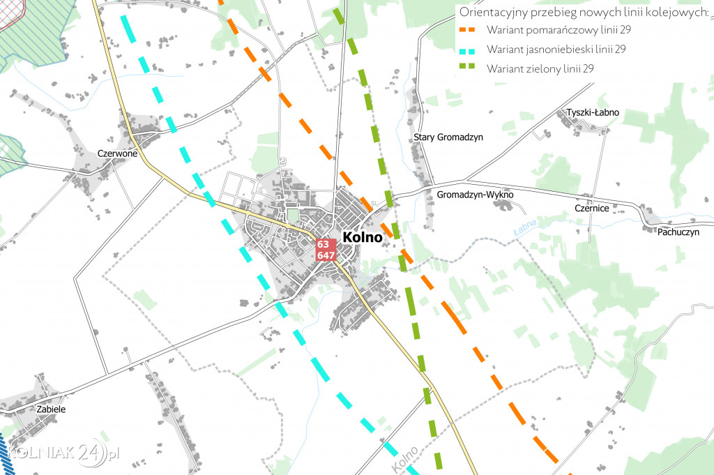 Trasa kolejowa przez Kolno