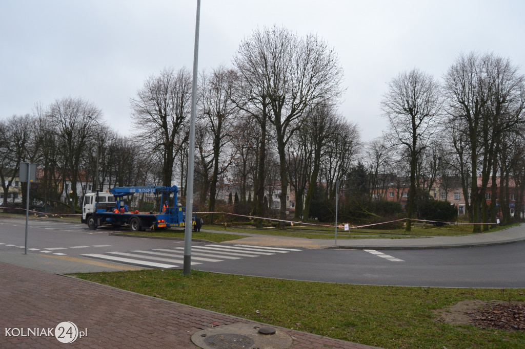 Plac Wolności w Kolnie: trwa wycinka drzew
