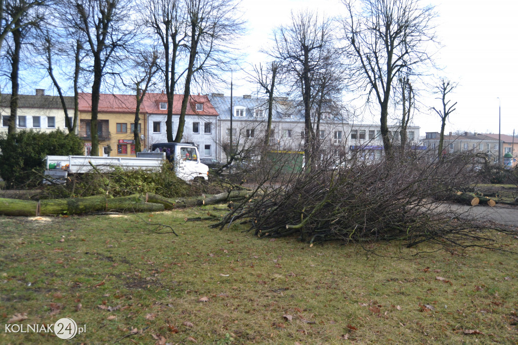 Plac Wolności w Kolnie: trwa wycinka drzew