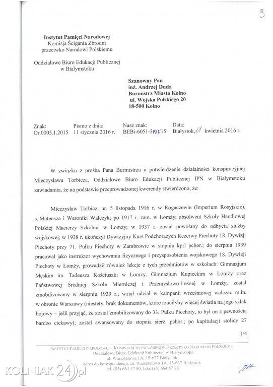 W żadnym z nich nie ma zarzutu współpracy z gestapo