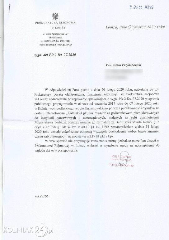 W żadnym z nich nie ma zarzutu współpracy z gestapo