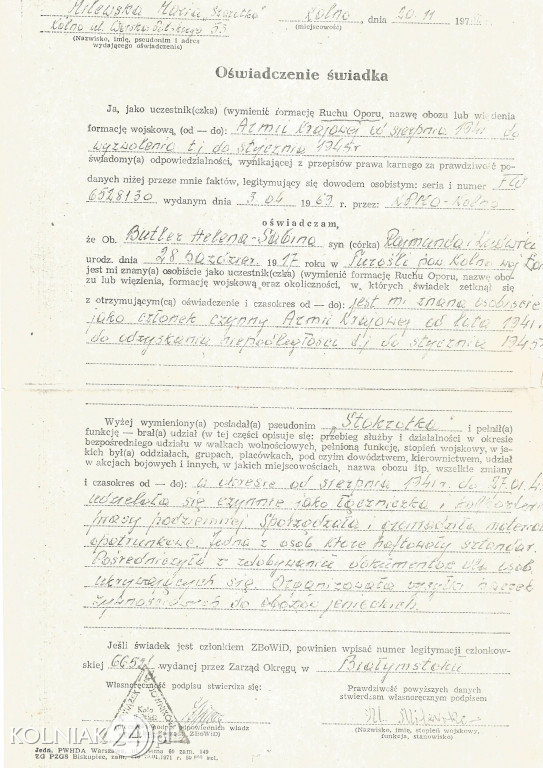 W żadnym z nich nie ma zarzutu współpracy z gestapo
