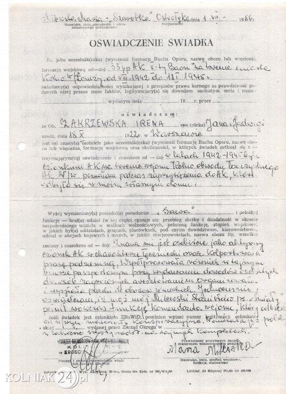 W żadnym z nich nie ma zarzutu współpracy z gestapo