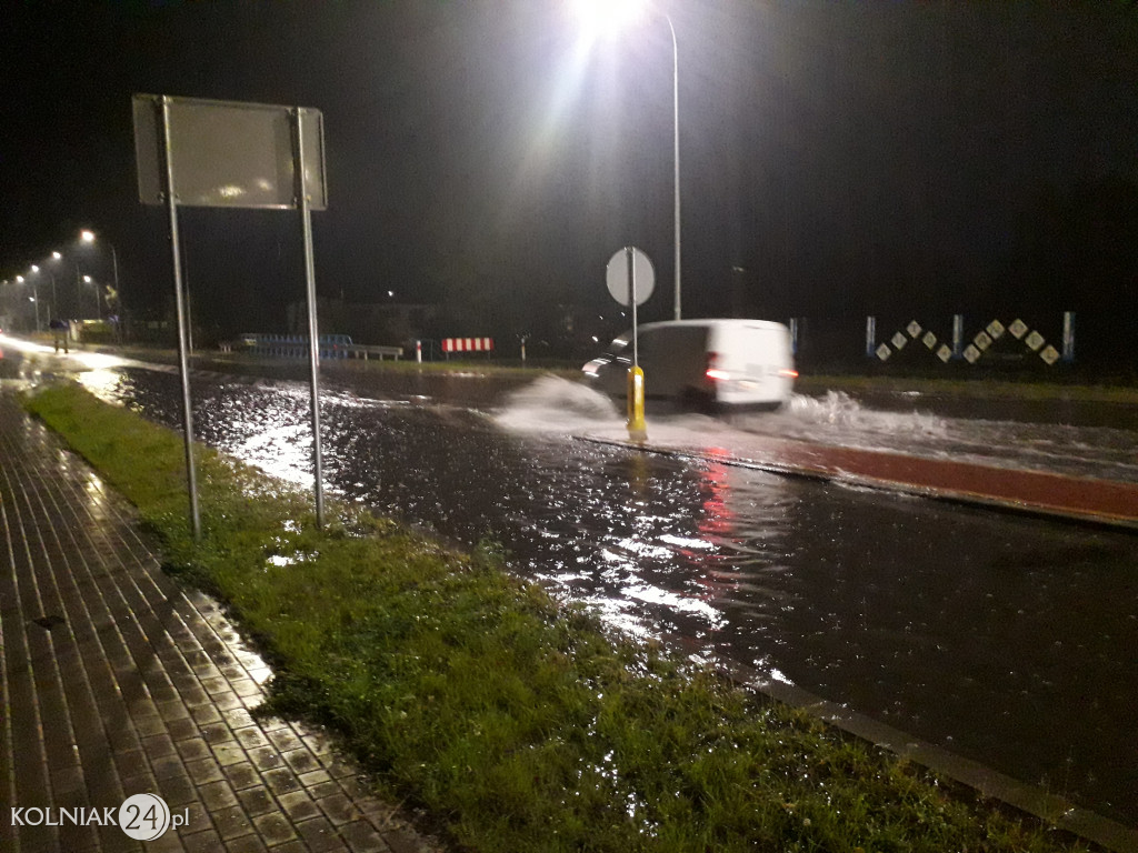 Zalana ulica Księcia Janusza w Kolnie (22 sierpnia)