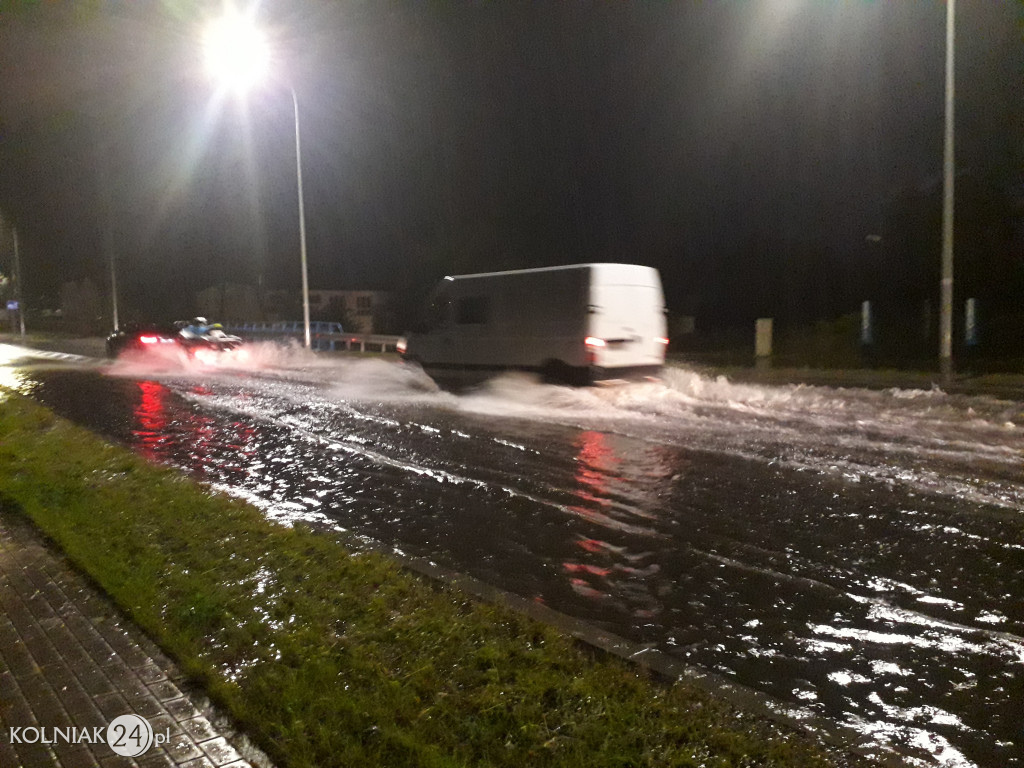 Zalana ulica Księcia Janusza w Kolnie (22 sierpnia)