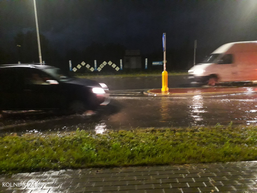 Zalana ulica Księcia Janusza w Kolnie (22 sierpnia)
