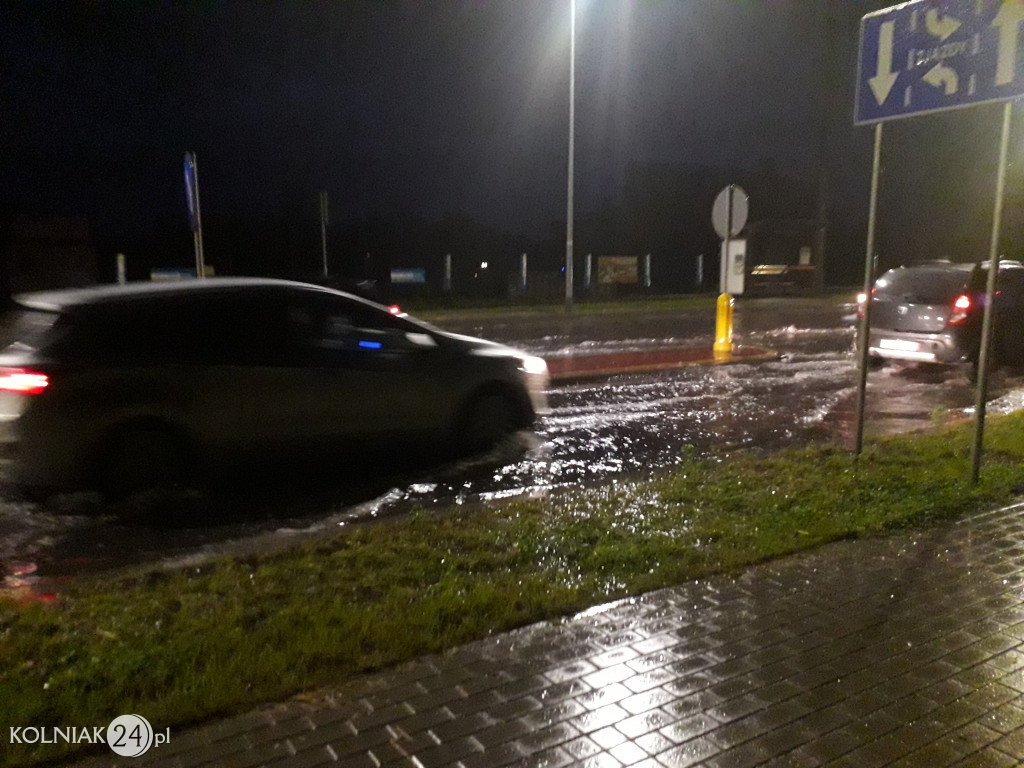 Zalana ulica Księcia Janusza w Kolnie (22 sierpnia)