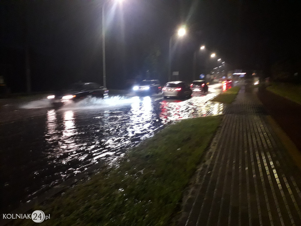 Zalana ulica Księcia Janusza w Kolnie (22 sierpnia)