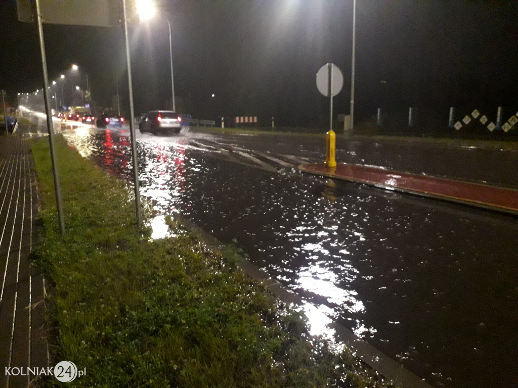 Zalana ulica Księcia Janusza w Kolnie (22 sierpnia)