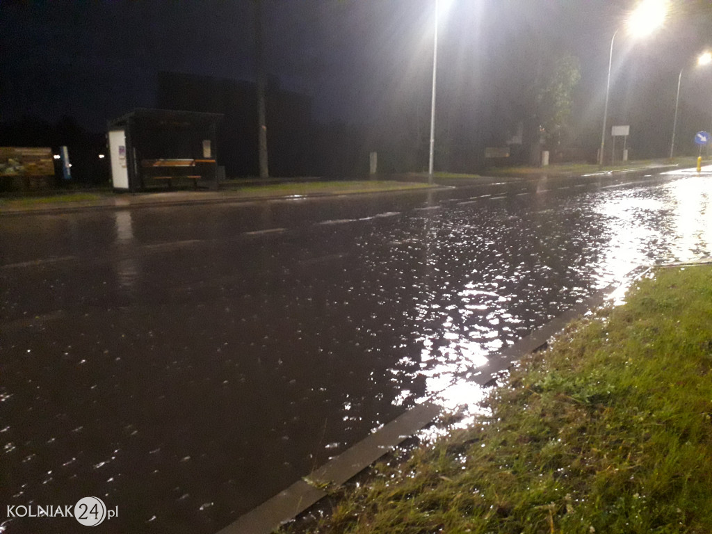 Zalana ulica Księcia Janusza w Kolnie (22 sierpnia)