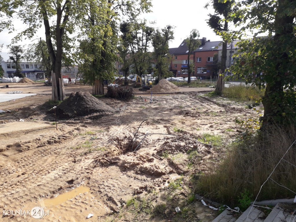Postępy prac na Placu Wolności w Kolnie