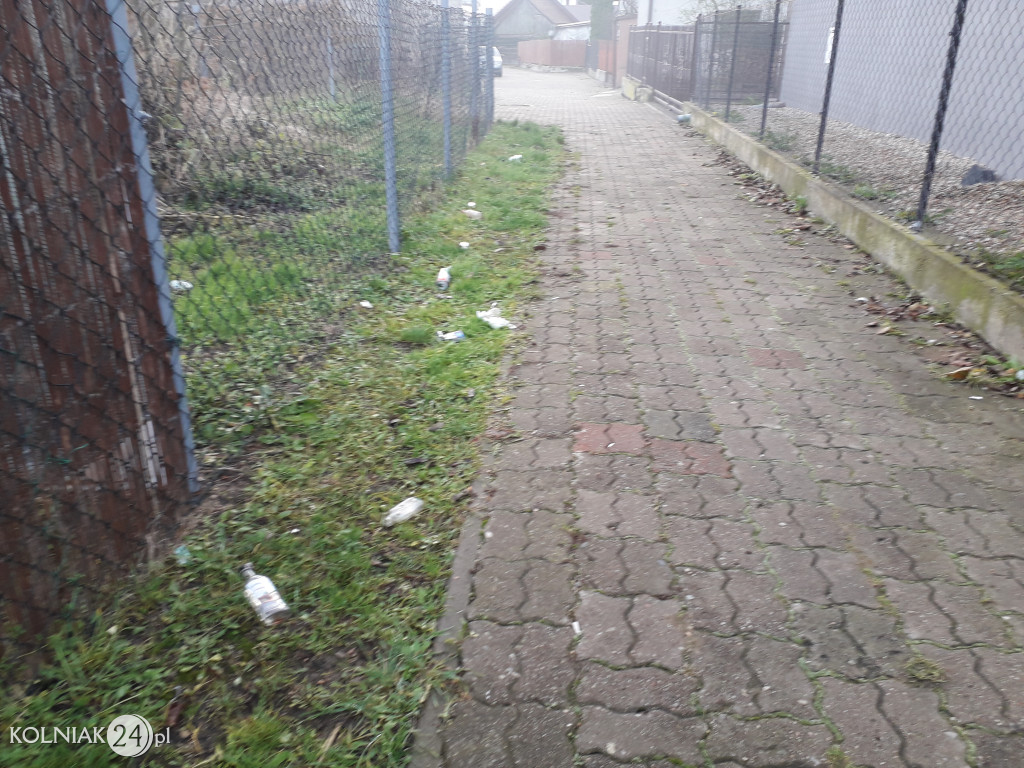 Śmieci w okolicy ulicy Polnej w Kolnie