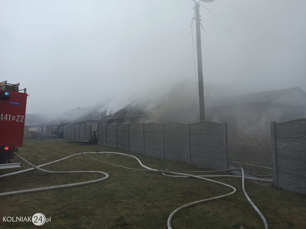 Pożar budynków gospodarczych w Grabowie