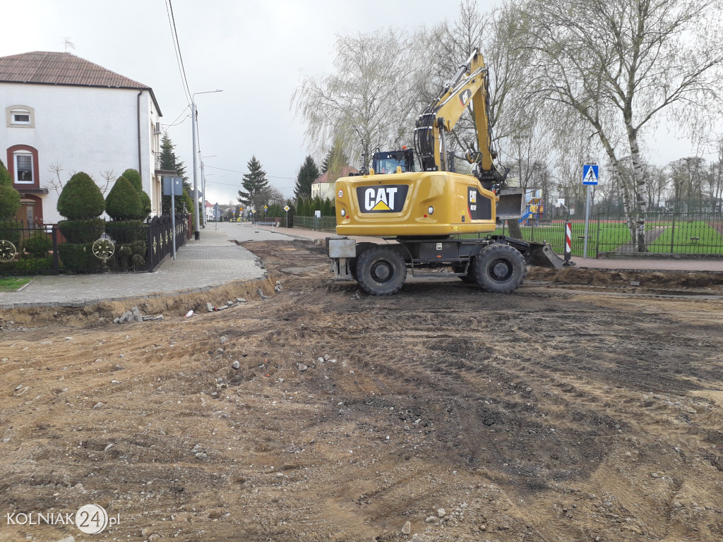 Prace budowlane na ulicy Szkolnej