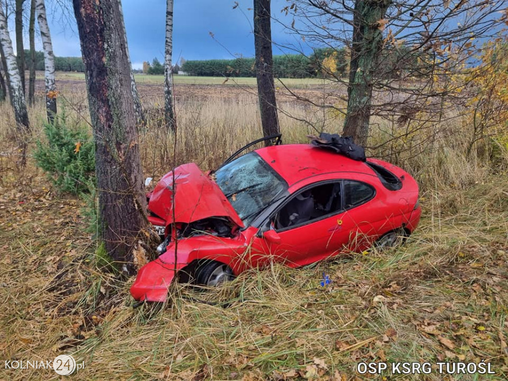 Wypadek na trasie Turośl - Cieciory