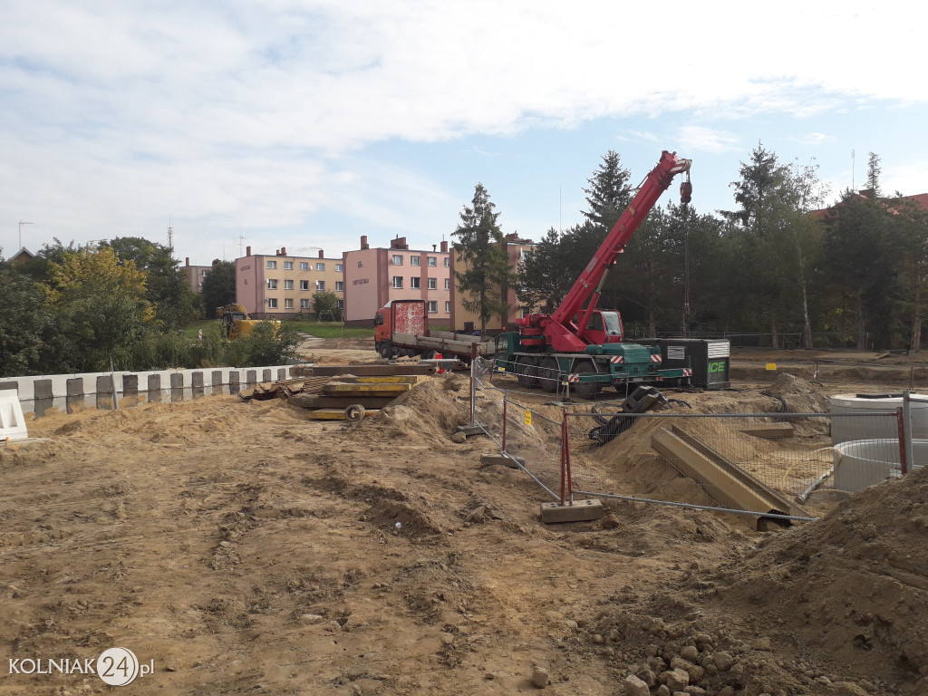 Trwają prace budowlane na nowym rondzie w Kolnie