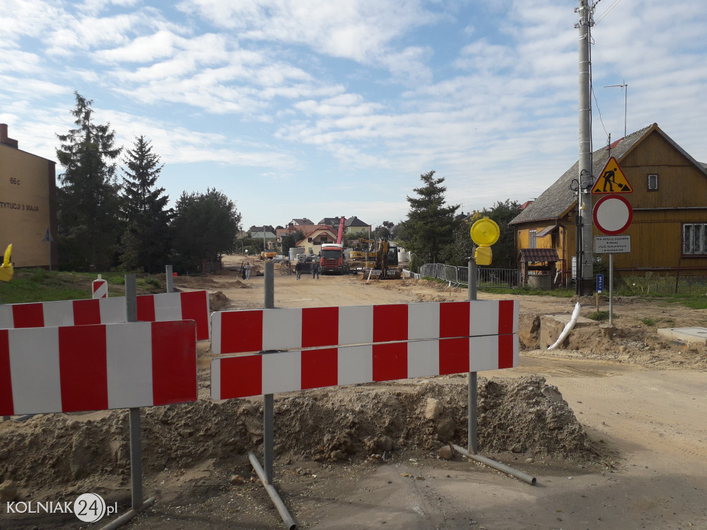 Trwają prace budowlane na nowym rondzie w Kolnie