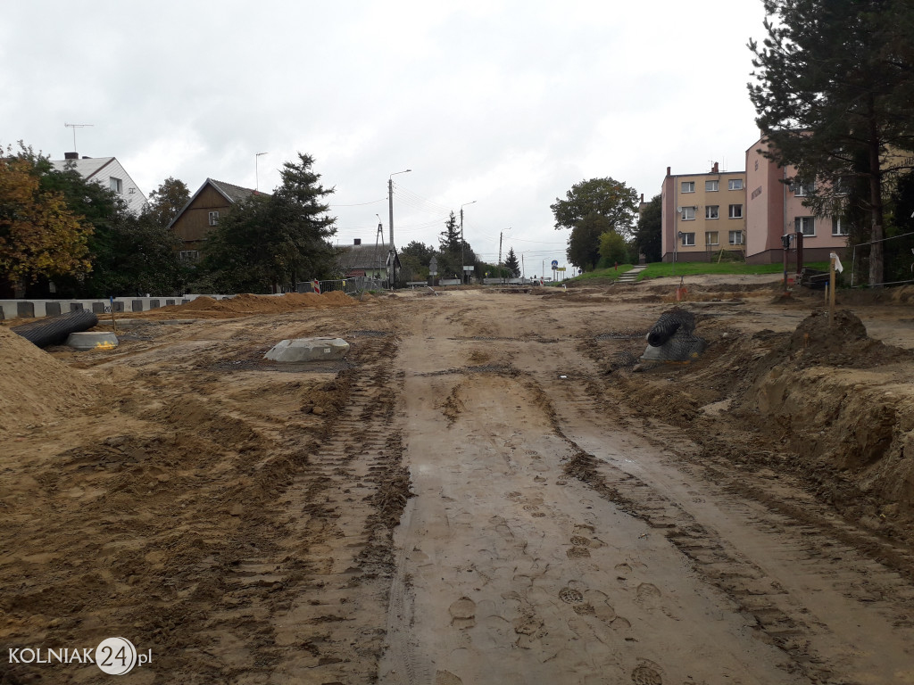Trwają prace budowlane na nowym rondzie w Kolnie