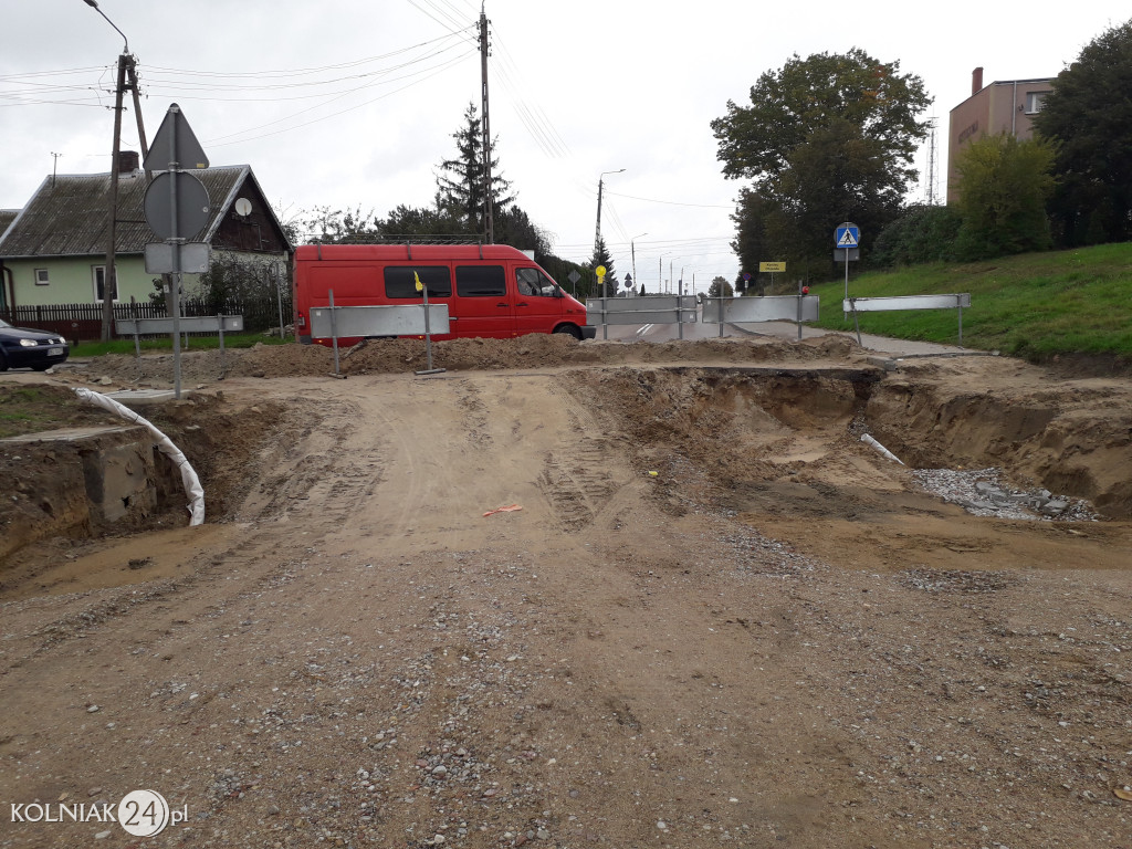 Trwają prace budowlane na nowym rondzie w Kolnie