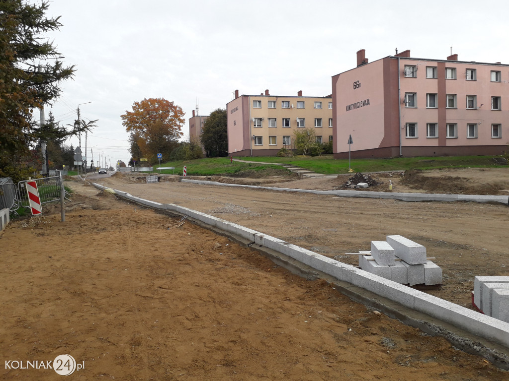 Trwają prace budowlane na nowym rondzie w Kolnie