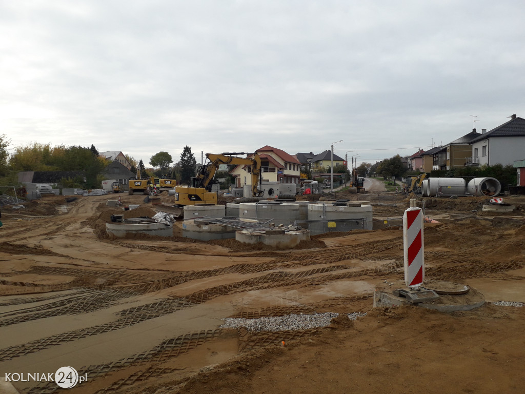 Trwają prace budowlane na nowym rondzie w Kolnie