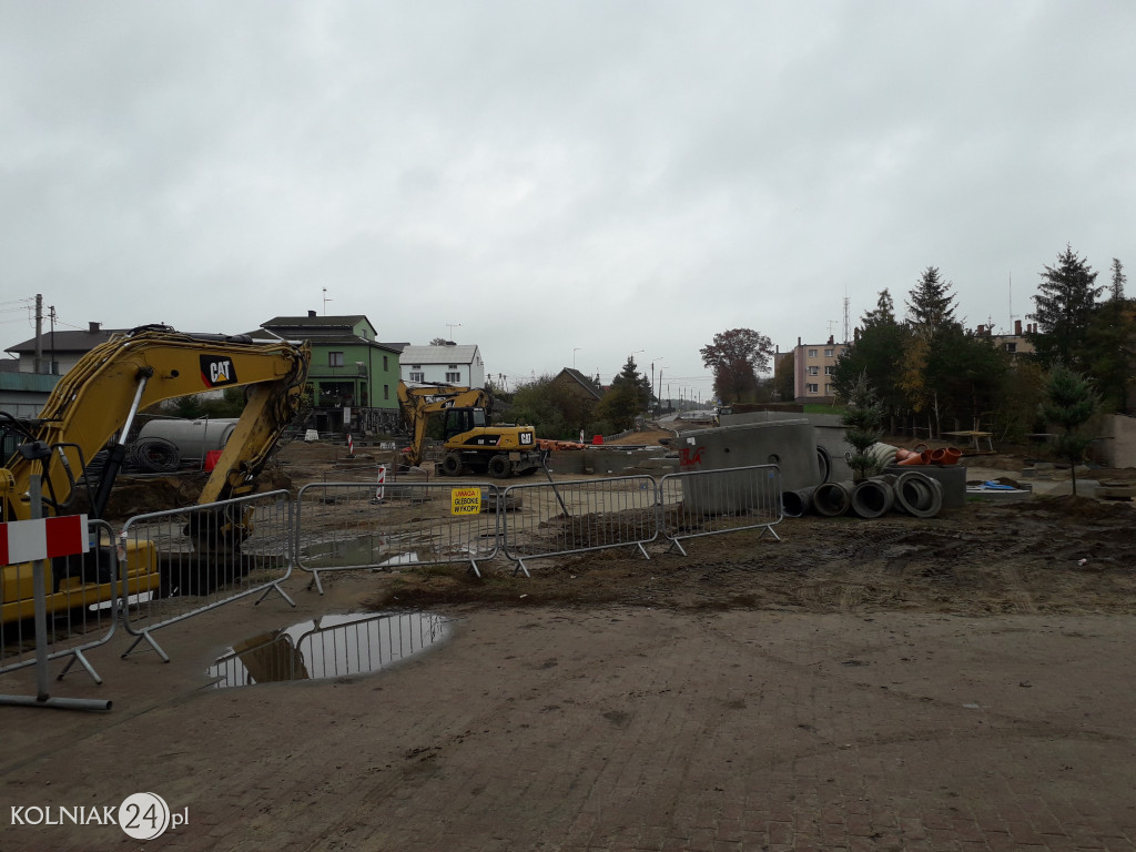 Trwają prace budowlane na nowym rondzie w Kolnie