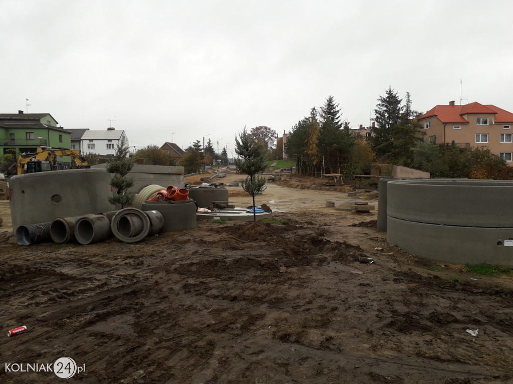 Trwają prace budowlane na nowym rondzie w Kolnie