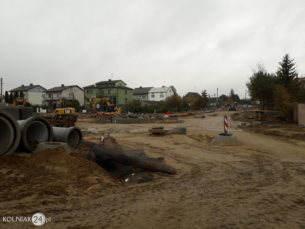 Trwają prace budowlane na nowym rondzie w Kolnie