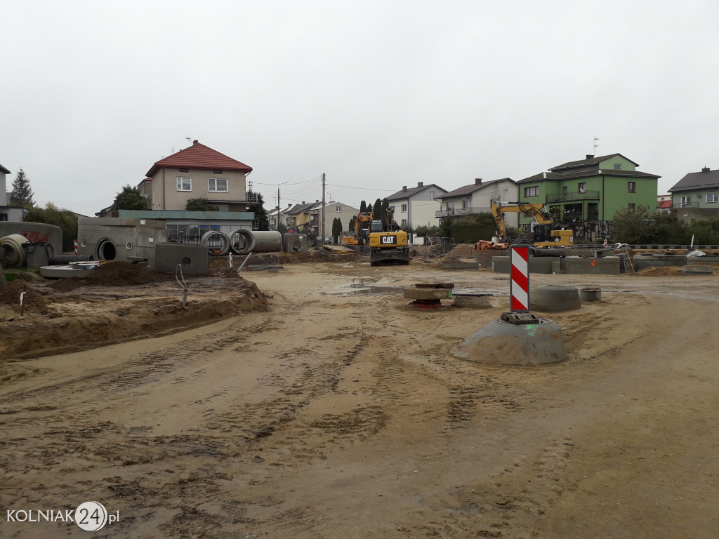 Trwają prace budowlane na nowym rondzie w Kolnie