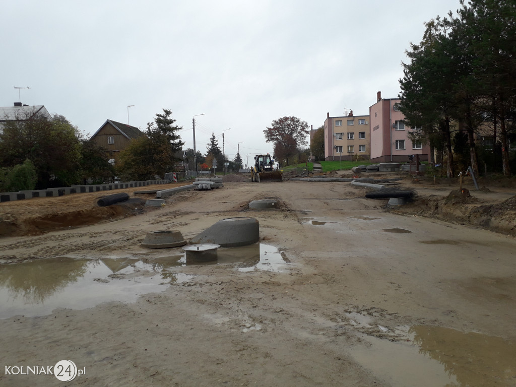 Trwają prace budowlane na nowym rondzie w Kolnie