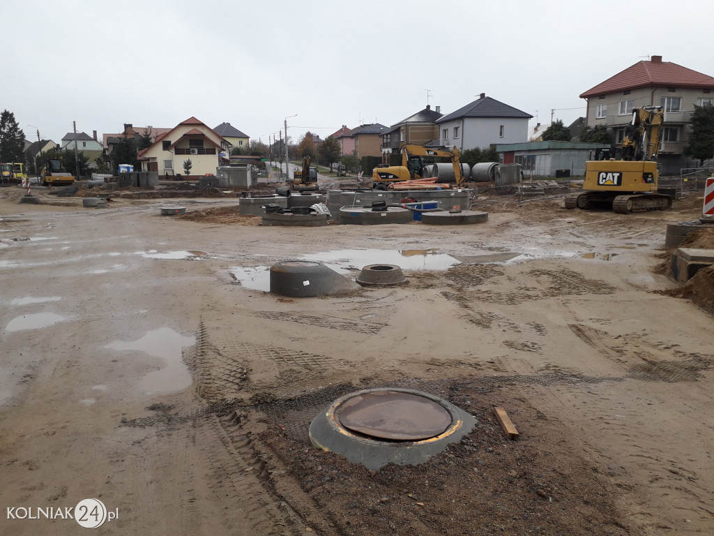 Trwają prace budowlane na nowym rondzie w Kolnie